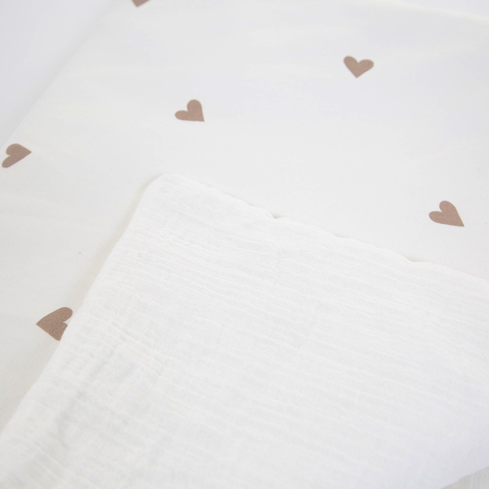 Paturica Childhome Jerse/Muselina 80x100 cm, Inimioare [2]