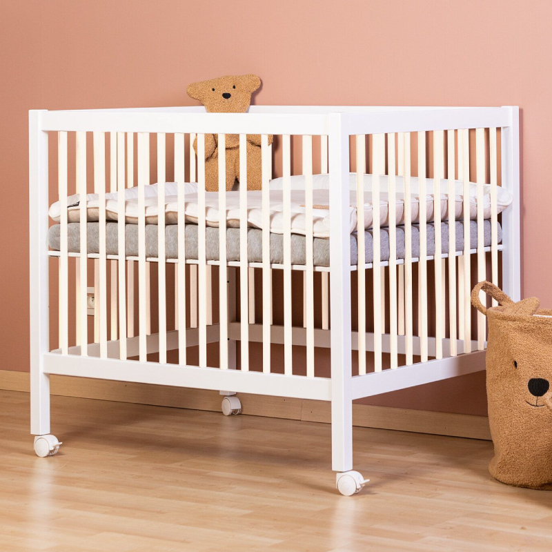 Tarc Childhome 97 cu roti 75x95 cm MDF Alb [2]