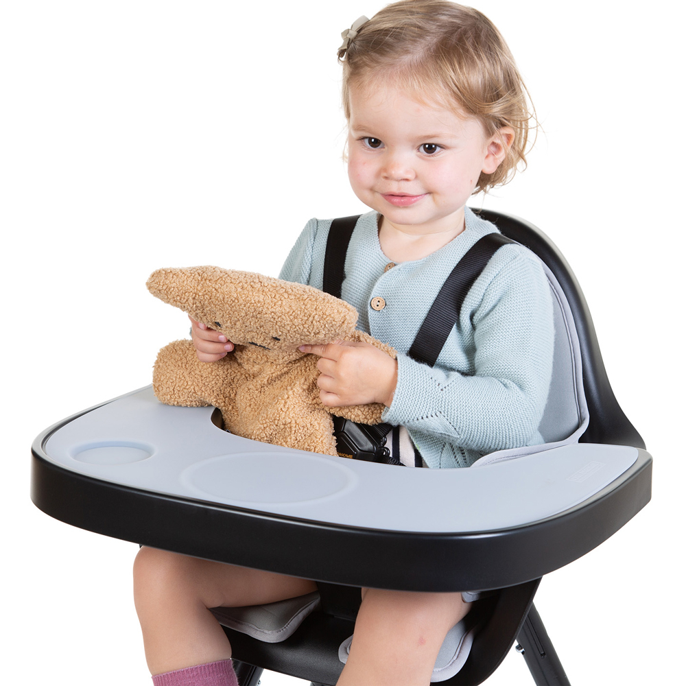 Tavita scaun de masa Childhome Evolu + Protectie din silicon, Negru [3]