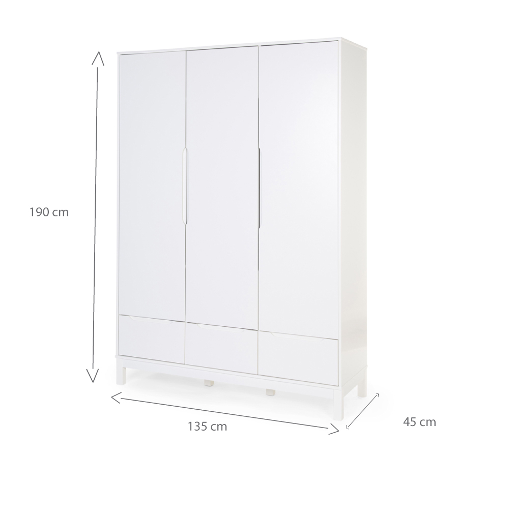 Dulap Childhome Jota 135x45x190 cm, MDF Alb [5]