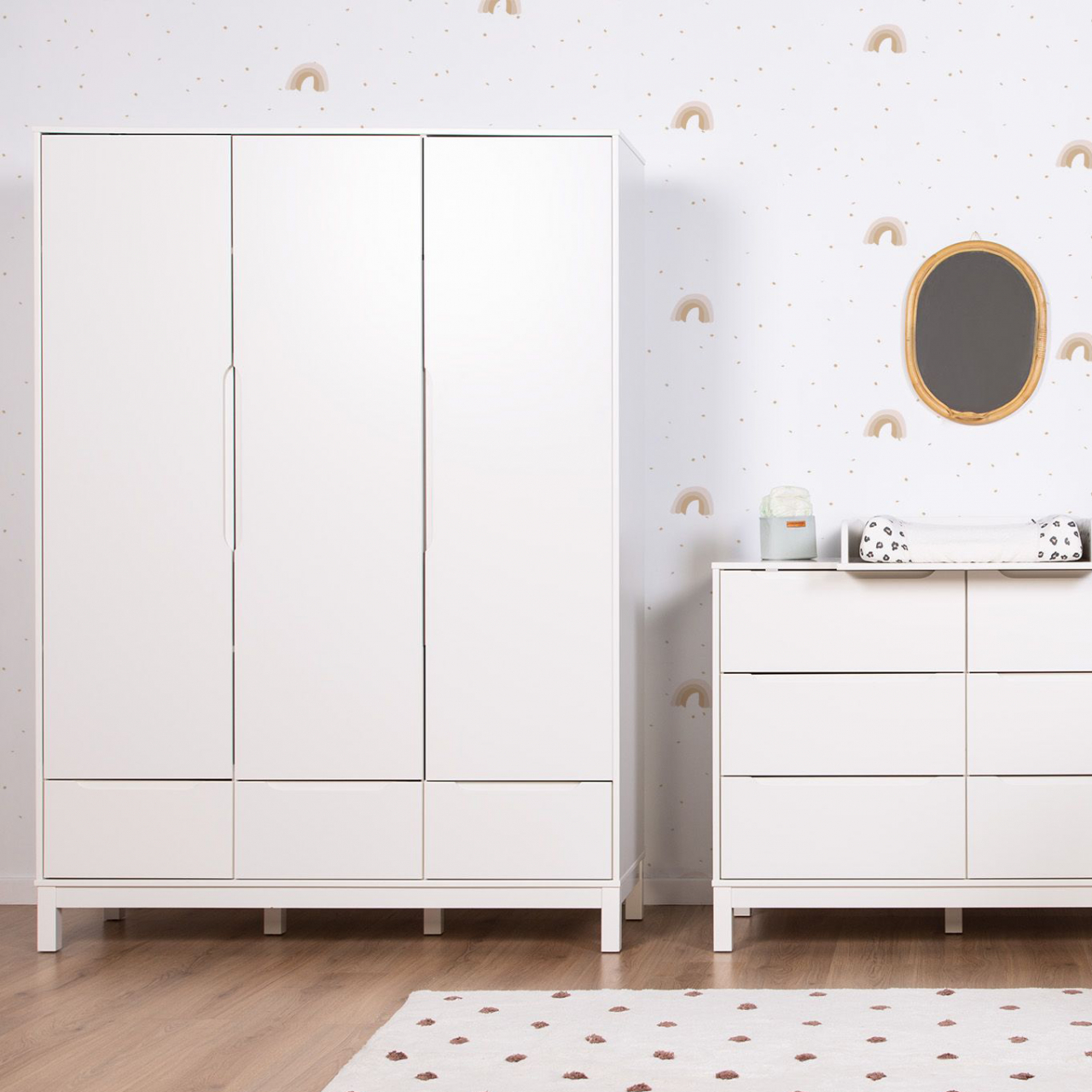 Dulap Childhome Jota 135x45x190 cm, MDF Alb [4]