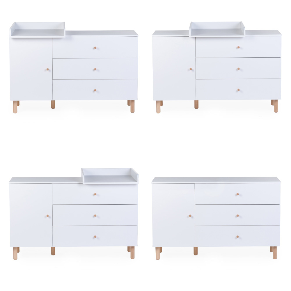 Comoda Childhome Wonder White 137x75x93 cm cu masa de infasat [2]