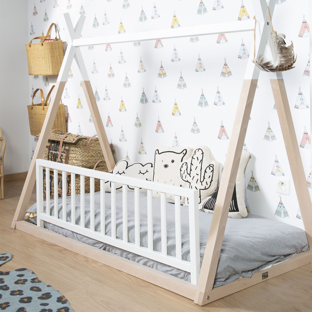 Protectie pentru pat Childhome 120 cm, Fag Alb [3]