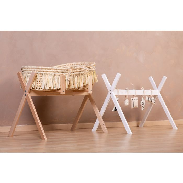 Suport pentru Cos bebe Moise Childhome si Centru de activitati, Lemn Alb [4]