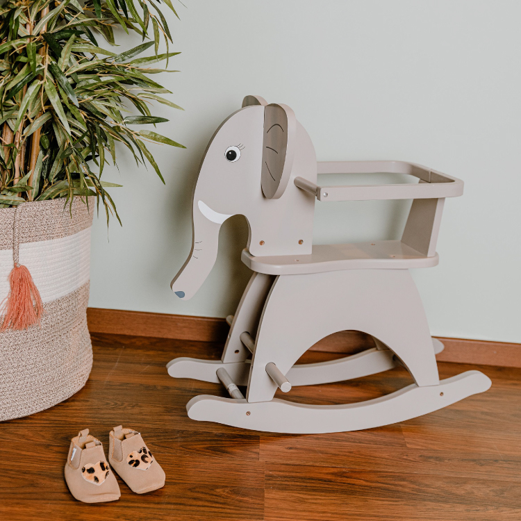 Balansoar din lemn Childhome 65x36x61 cm, Elefant [5]