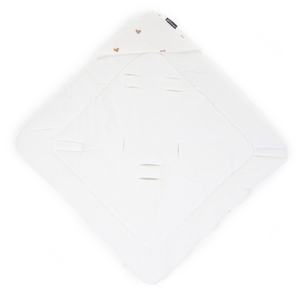 Paturica de infasat Childhome Jerse/Muselina 75x75 cm, Inimioare [3]