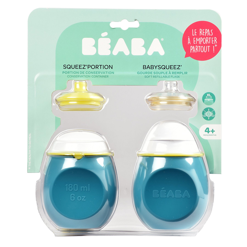 Set BabySqueez 2 in 1 si Recipient Squeez - Albastru [6]