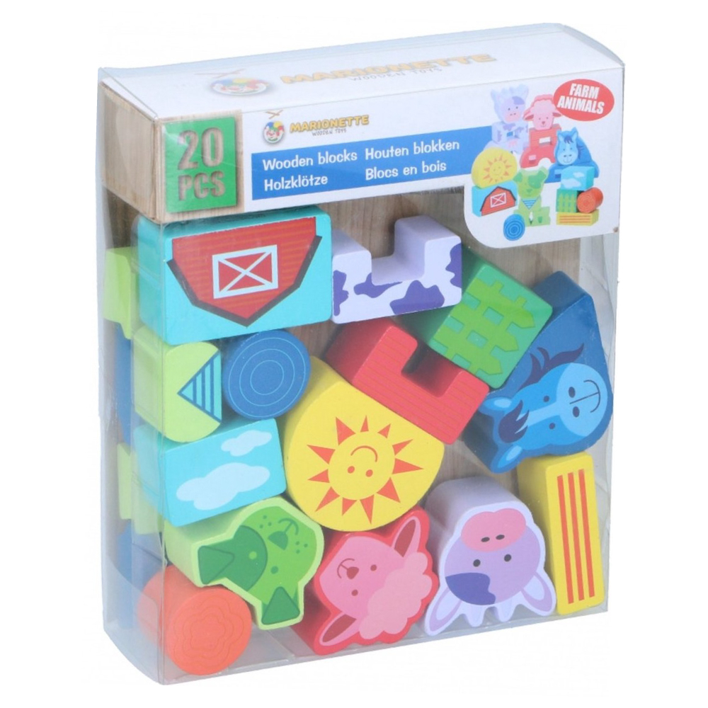 Set constructie din lemn Marionette animale domestice 20 piese [2]