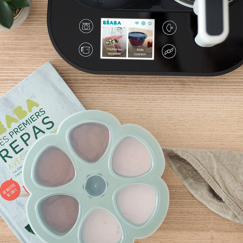 Recipient ermetic silicon multiportii 6x90 ml Beaba Sage Green [2]