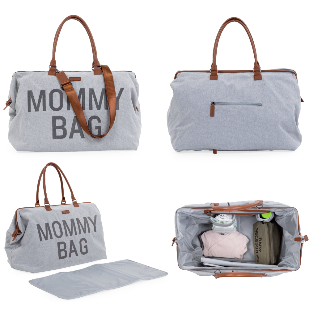 Geanta de infasat Childhome Mommy Bag Panza Oxford Gri [2]