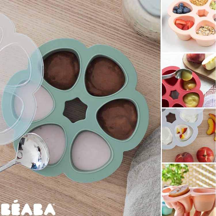 Recipient ermetic silicon multiportii 6x150 ml Beaba Sage Green [4]