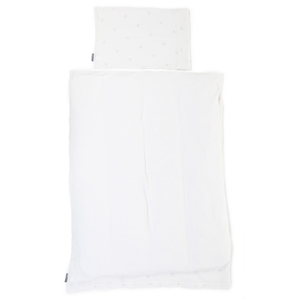 Husa pilota si fata de perna Childhome Jerse/Muselina 100x140 cm, Inimioare [2]