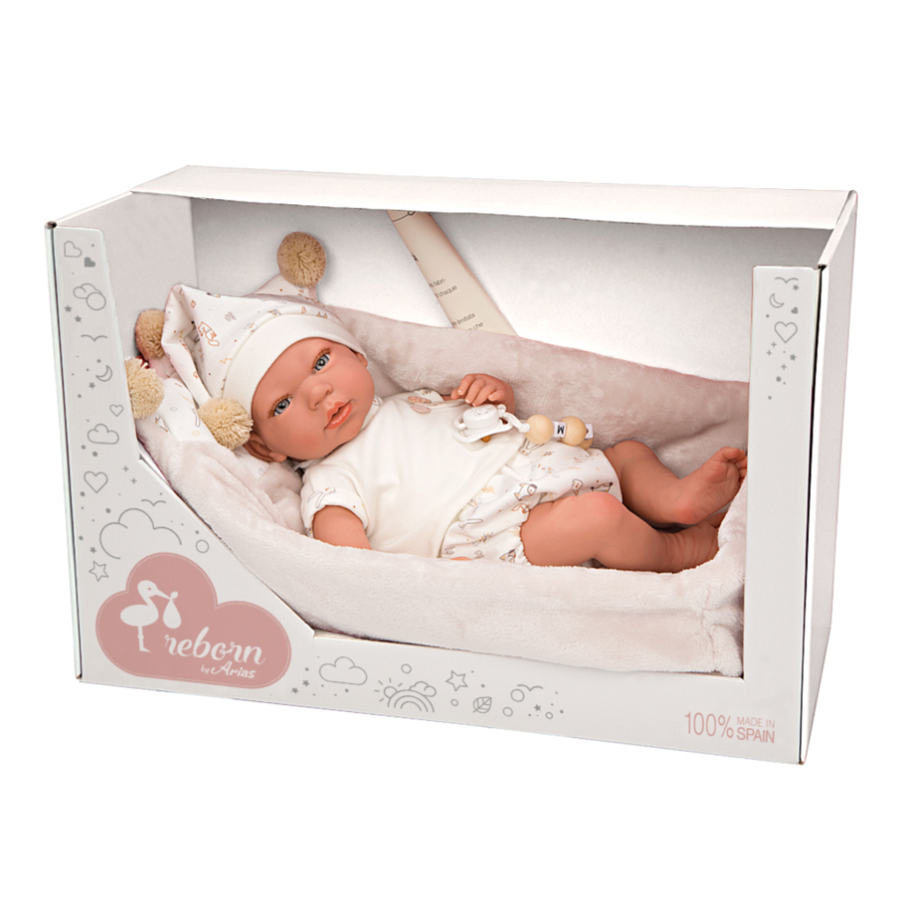 Papusa Reborn bebelus realist Arias Aday 40 cm si cos Beige [6]