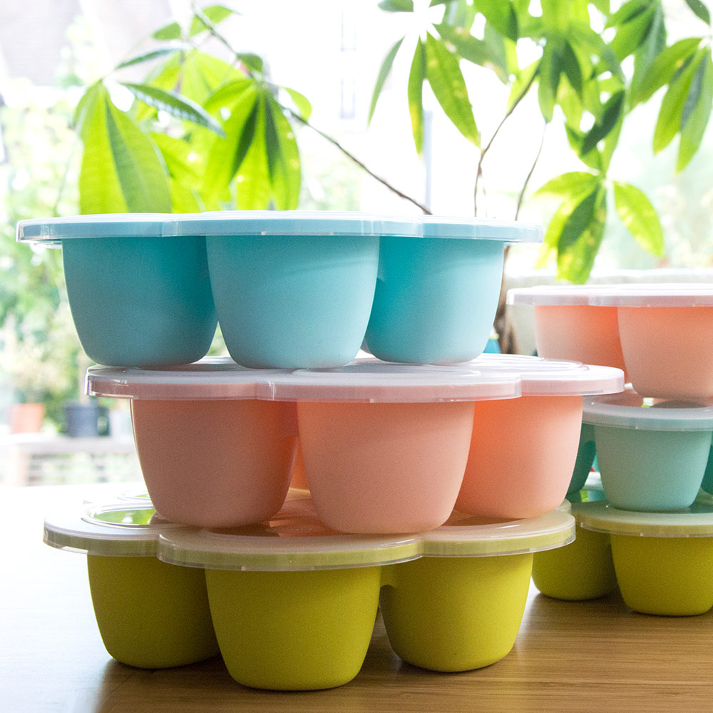 Recipient ermetic silicon multiportii 6x150 ml Beaba Blue [4]