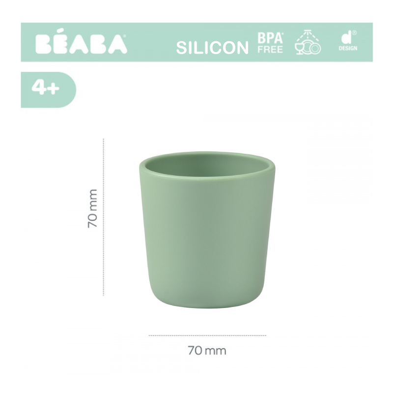 Pahar silicon Beaba Sage Green [2]