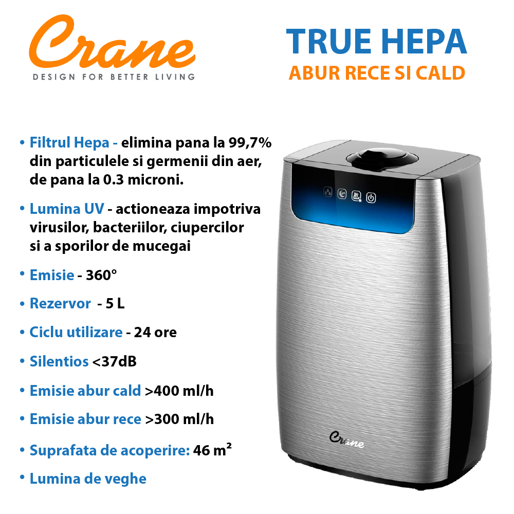 Purificator si Umidificator Digital cu Aburi Calzi si Reci [2]