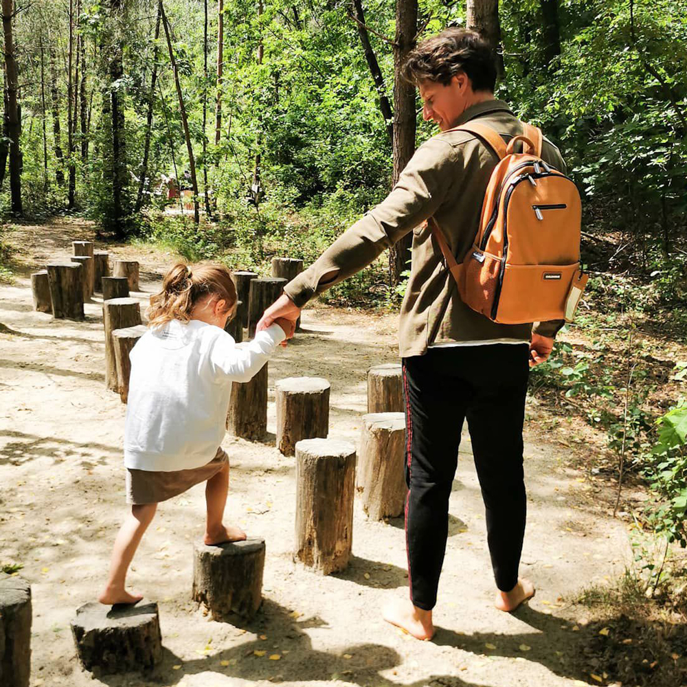 Rucsac de infasat Childhome piele ecologica Maro [7]