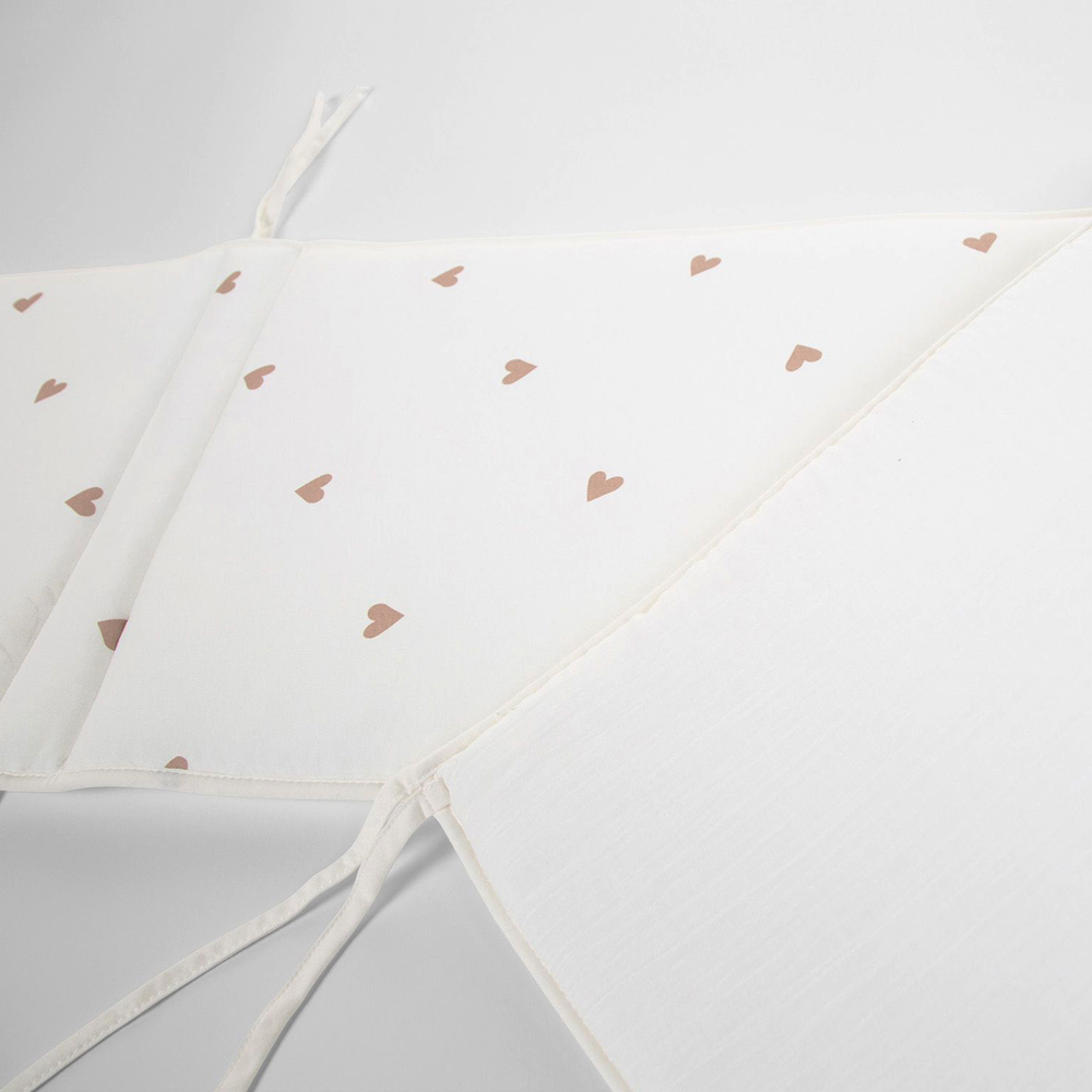 Protectie patut Childhome Jerse/Muselina 35x170 cm, Inimioare [3]