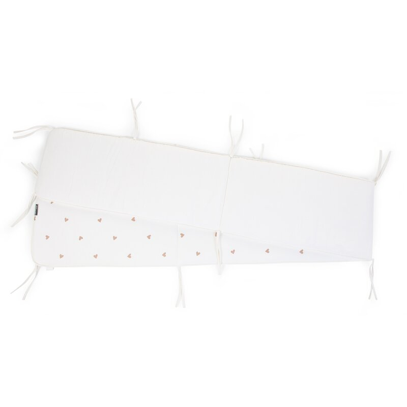 Protectie patut Childhome 35x340 cm Jerse/Muselina, Inimioare [3]