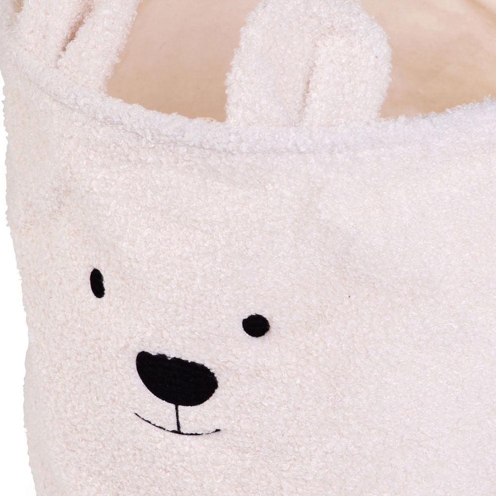 Cos depozitare Childhome 30x30x30 cm, Teddy Alb [2]