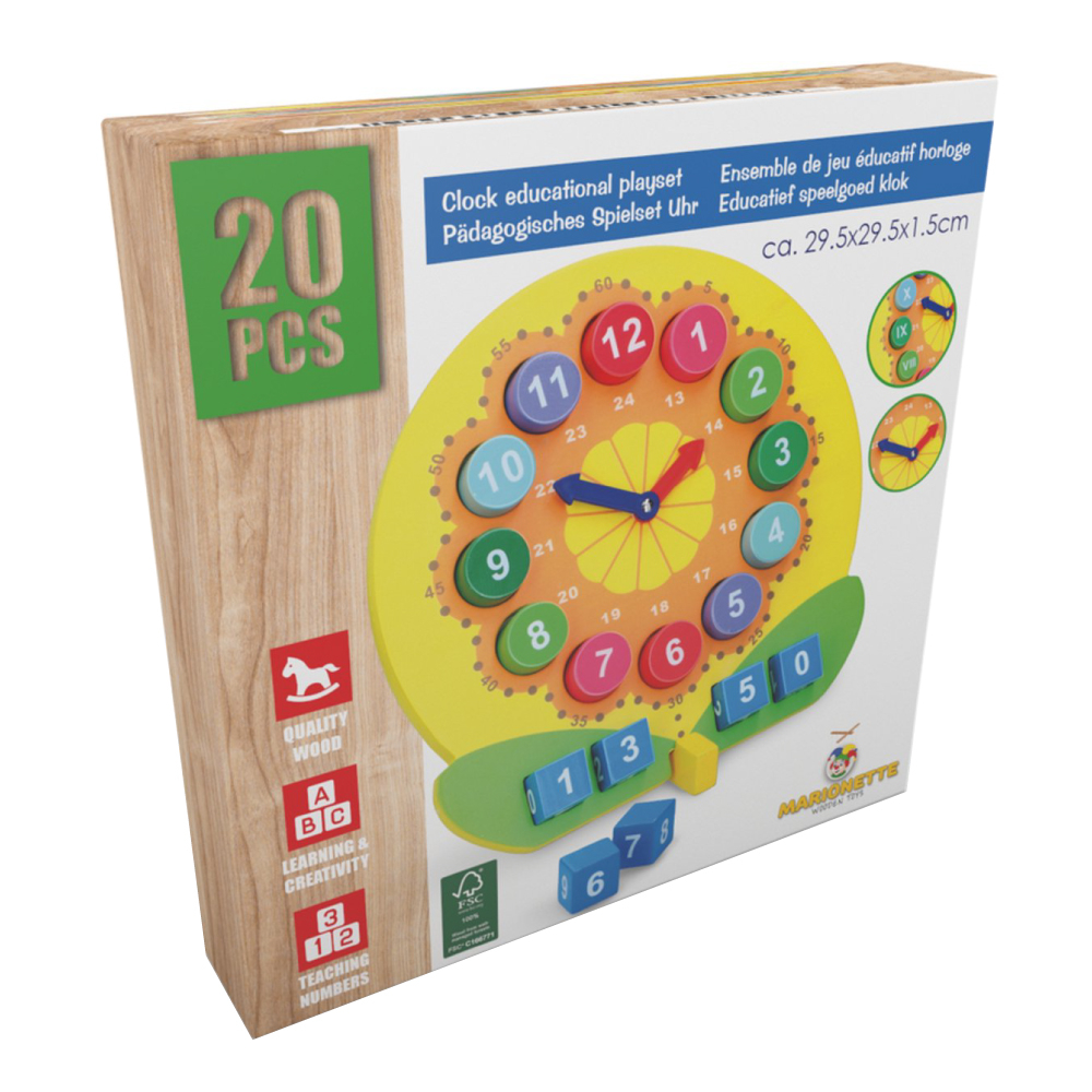 Ceas din lemn analogic si digital Marionette 20 piese [2]