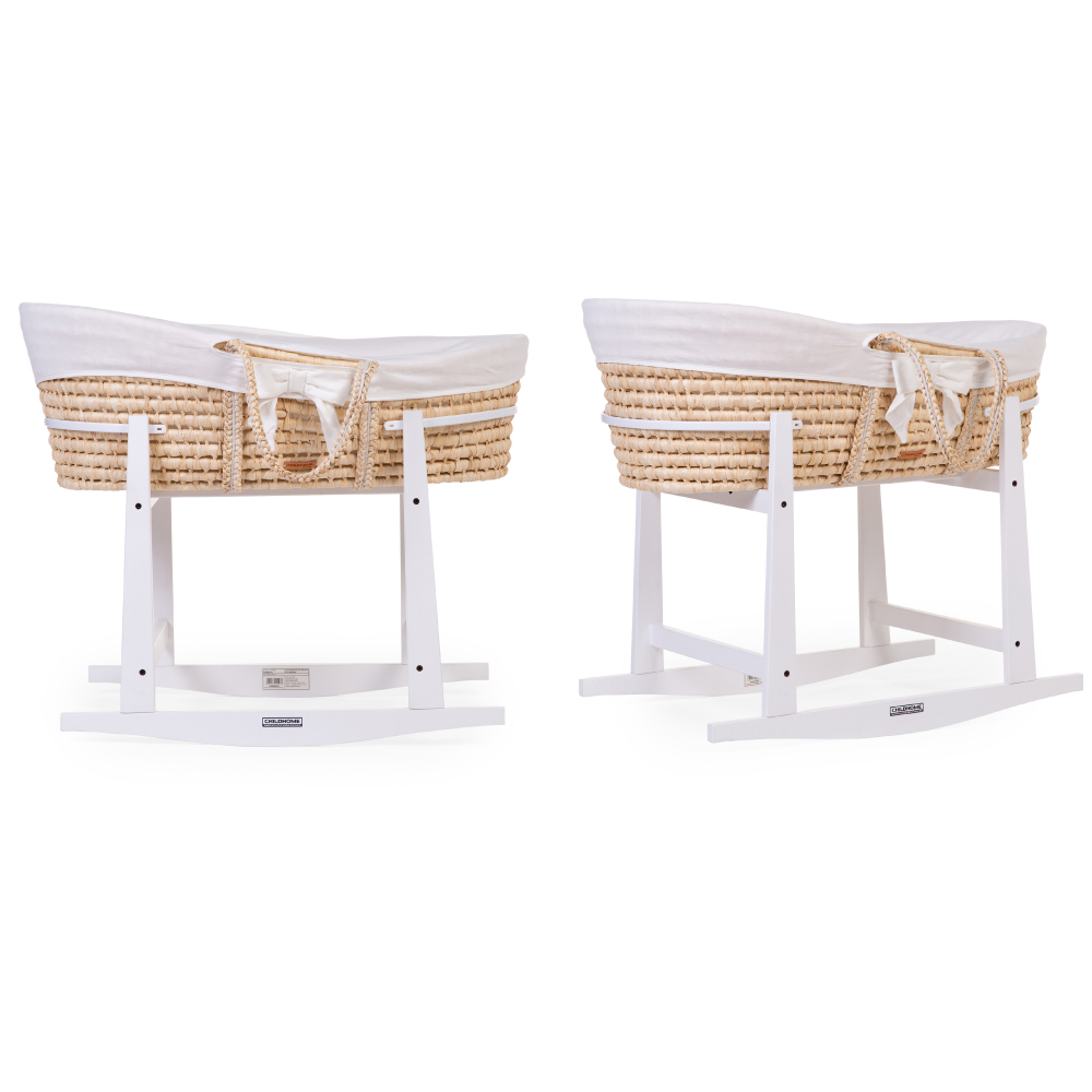 Suport balansoar Childhome pentru Cos bebe Moise, Lemn Alb [3]