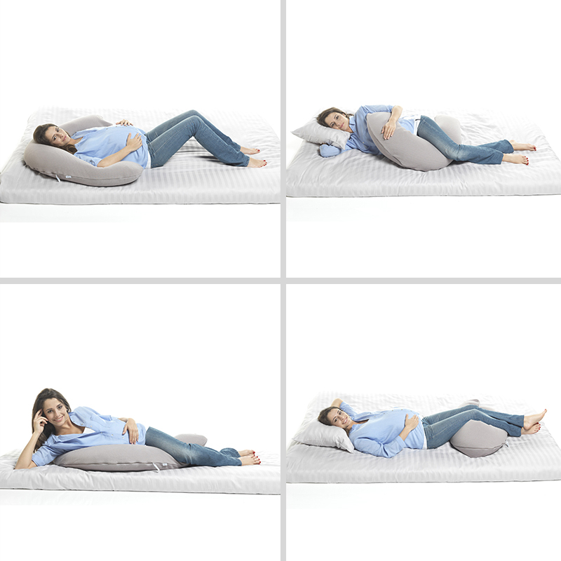 Perna gravida Beaba Big Flopsy 170 cm Fleur de Coton Heather Grey [2]