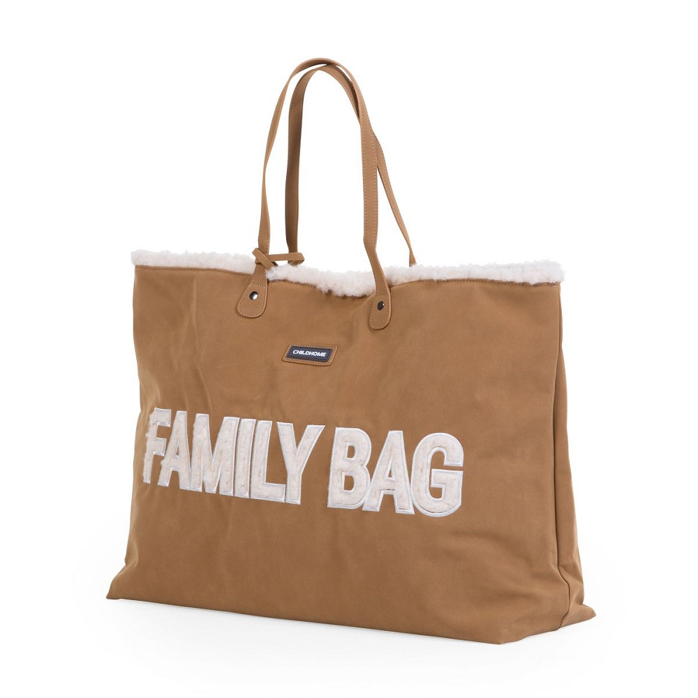 Geanta Childhome Family Bag, aspect piele intoarsa Bej [3]