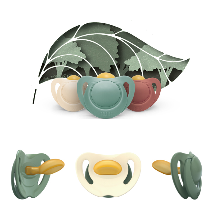 Suzeta Nuk for Nature Latex M1, 0-6 luni, Set 2 Bucati, Verde [3]