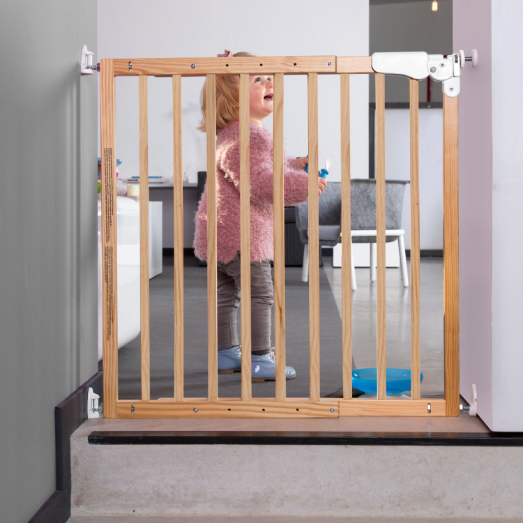 Poarta de siguranta lemn Childhome Maestro 73.5-104 cm Natural [3]