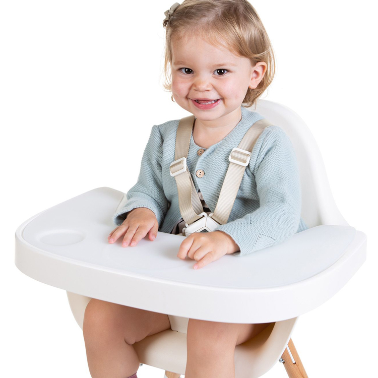 Tavita scaun de masa Childhome Evolu + Protectie din silicon, Alb [6]
