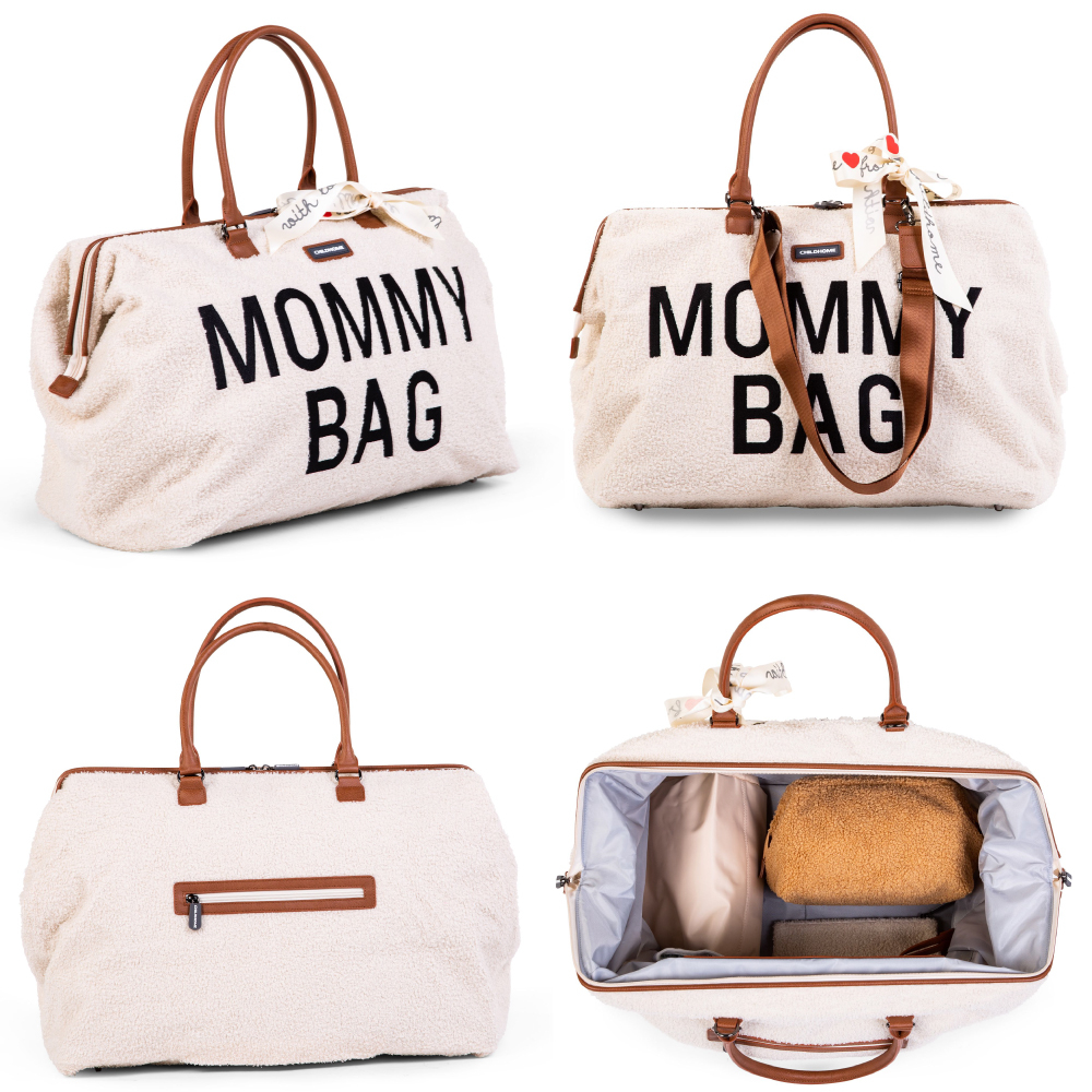 Geanta de infasat Childhome Mommy Bag Teddy Ecru [2]
