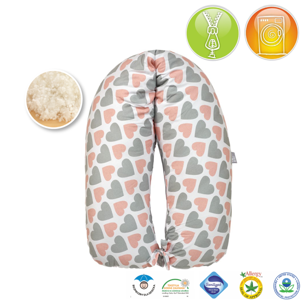 Perna Gravida 3 in 1 Husa Bumbac Model Inimioare 165 cm [2]