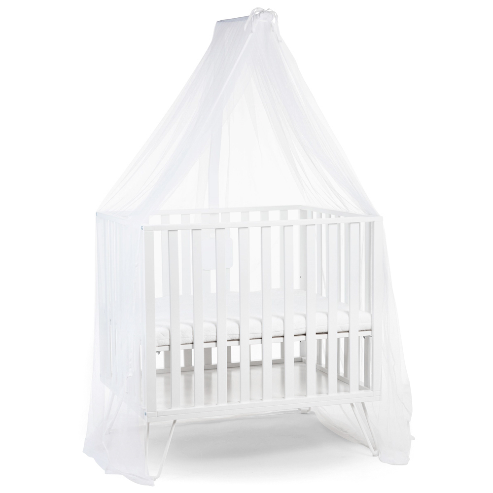 Suport baldachin Childhome cu plasa de tantari, Fag Alb [2]