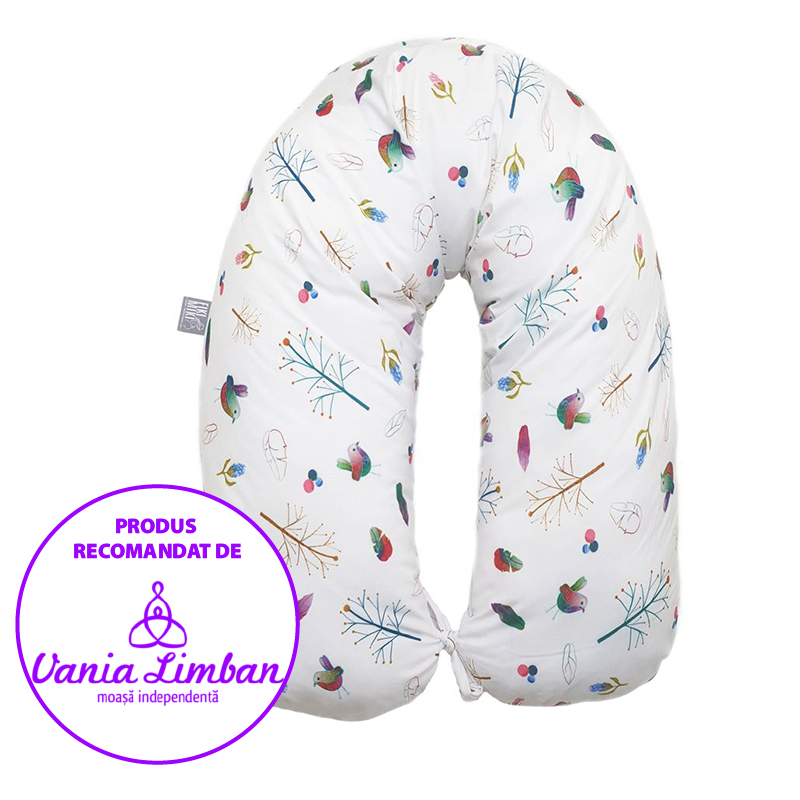 Perna Gravida 3 in 1 Husa Bumbac Model Pasari 165 cm [3]