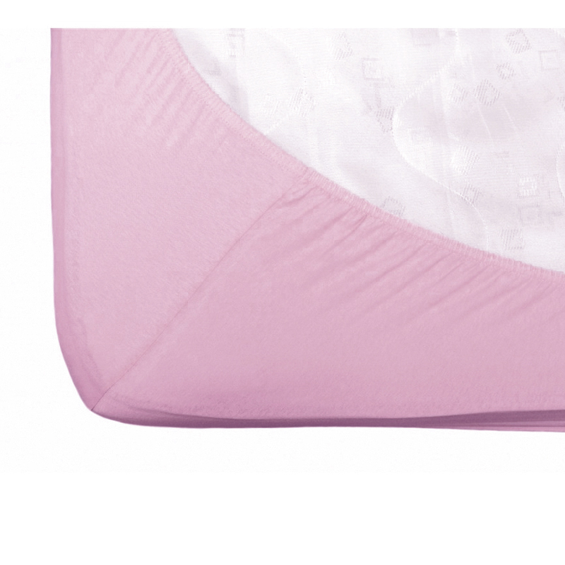 Cearsaf cu elastic jerse din bumbac Roz 95/65 cm [2]