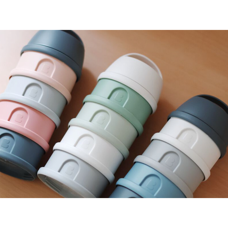 Recipient lapte praf 4 compartimente Beaba Mineral Grey/Blue [3]