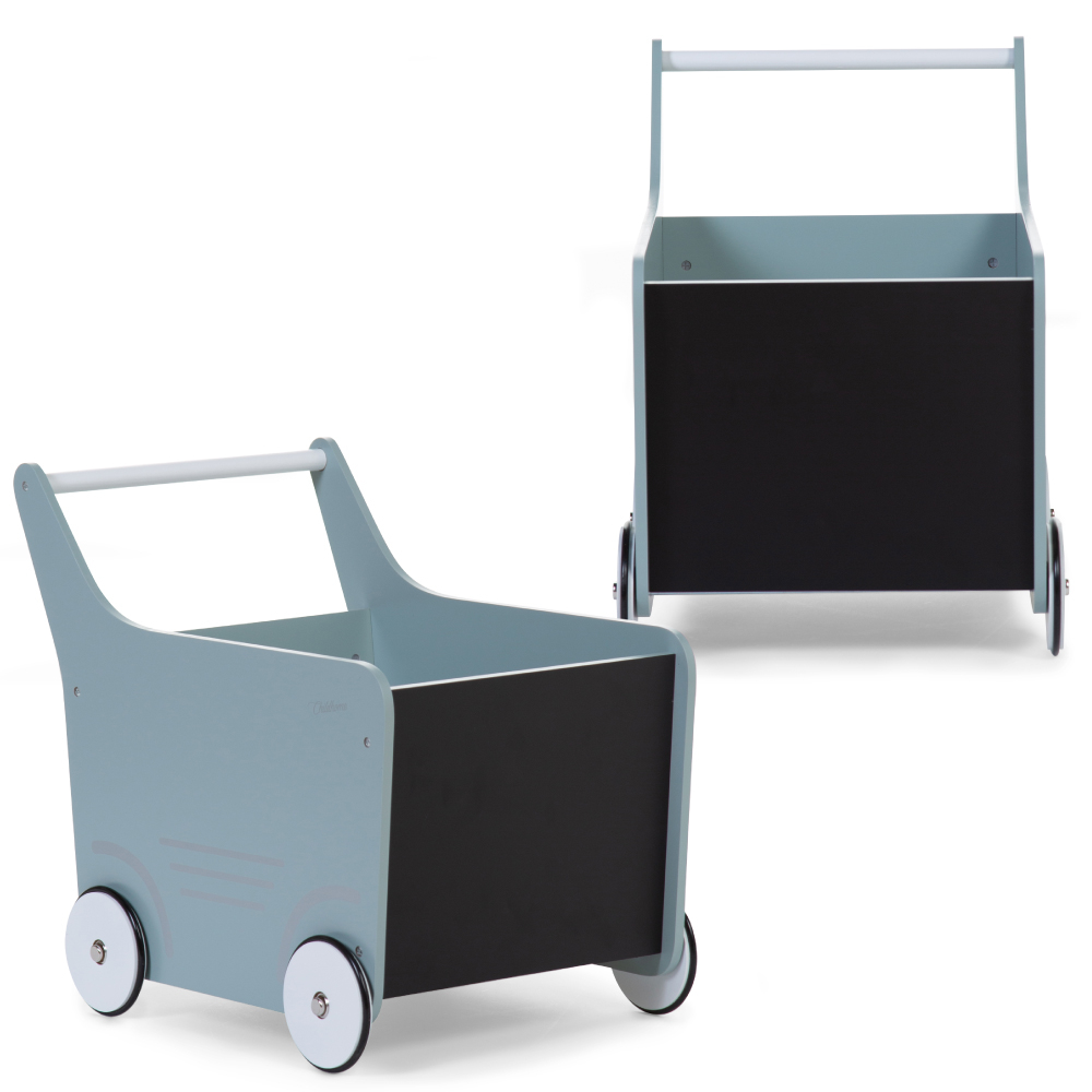 Carucior cu spatiu depozitare si tabla de scris Childhome, Lemn Menta [2]