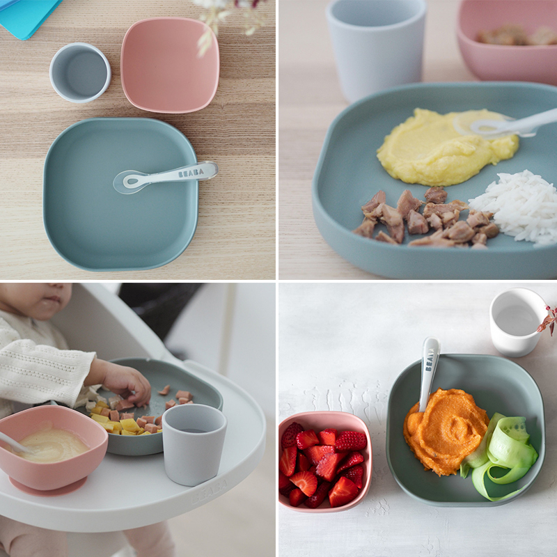 Set de masa silicon Beaba 4 piese Eucalyptus [3]