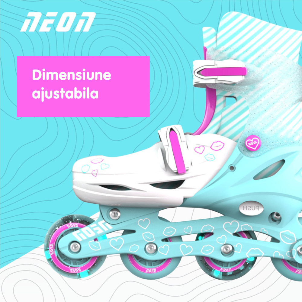 Role Neon Inline Skates marime 34-37 Teal Pink [5]