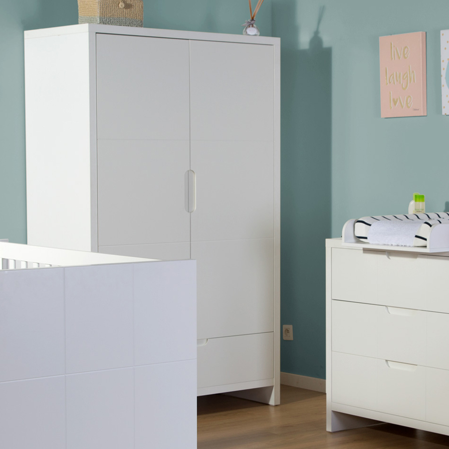 Dulap Childhome Quadro White 110x58x185 cm, MDF Alb [3]