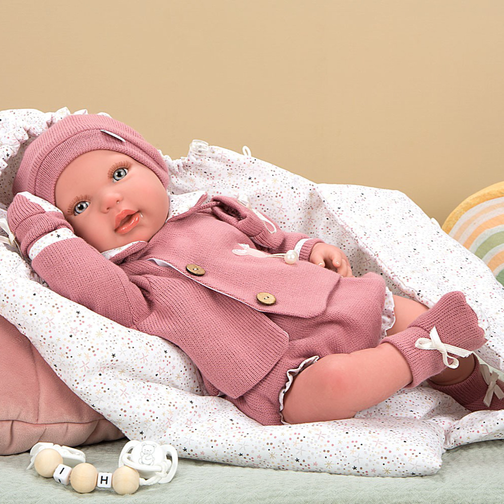 Papusa Reborn bebelus realist Arias Mia 45 cm si sac de dormit [6]