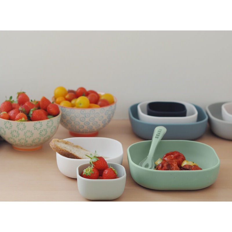 Set 3 boluri din silicon Beaba Sage Green [3]