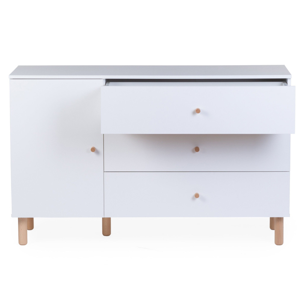 Comoda Childhome Wonder White 137x75x93 cm cu masa de infasat [4]