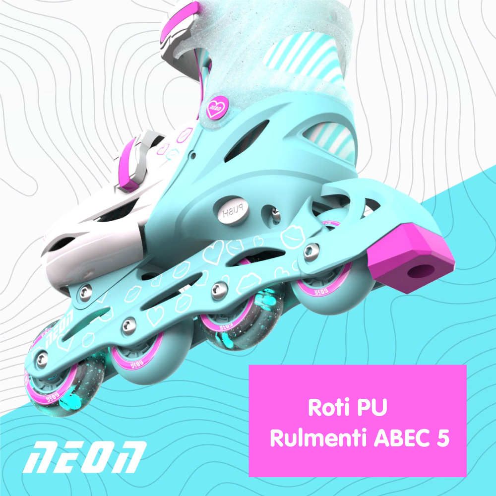 Role Neon Inline Skates marime 34-37 Teal Pink [4]