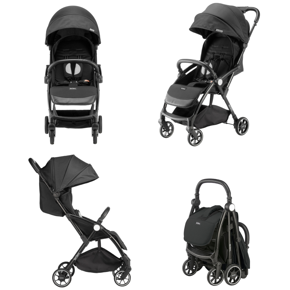 Carucior Leclerc Magic Fold Plus 2 in 1 Black  [3]