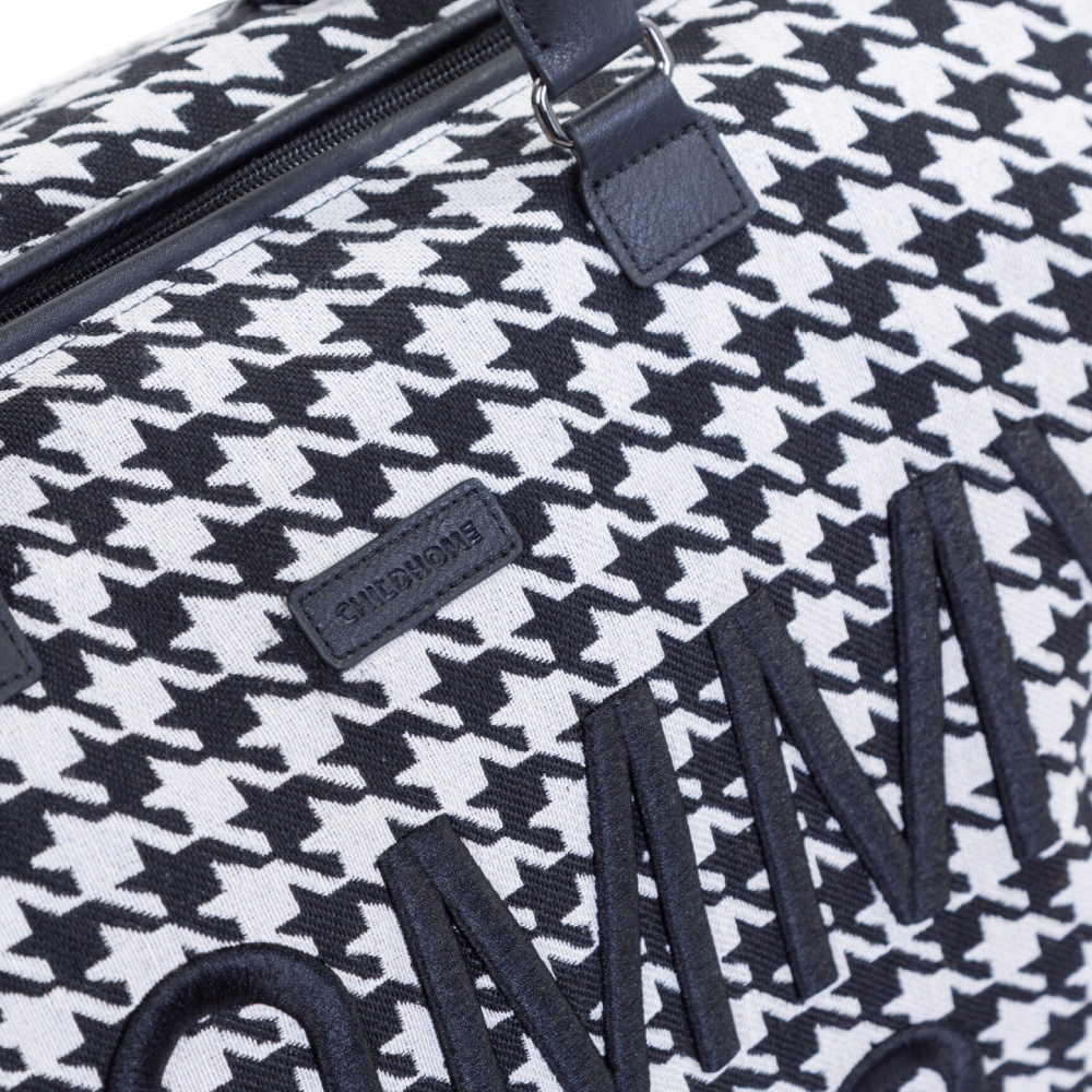 Geanta de infasat Childhome Mommy Bag Pied de Poule Negru [5]