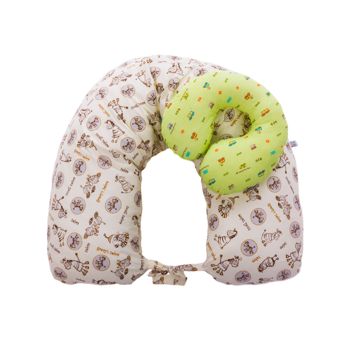 Perna Gravida 3 in 1 Husa Bumbac Bej Model Zebre 165cm [2]