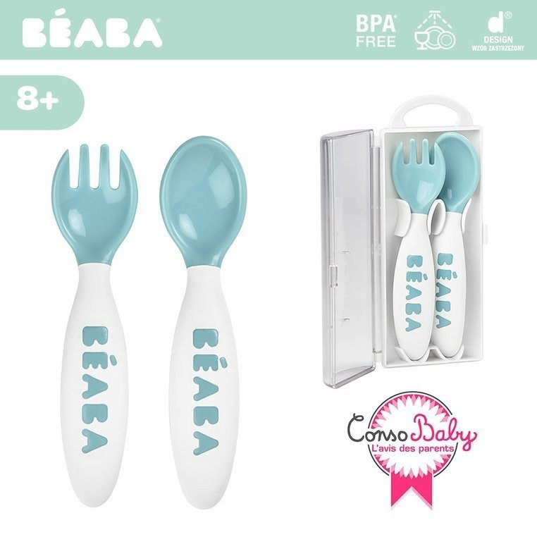 Set lingurita si furculita ergonomica - Bleu [3]