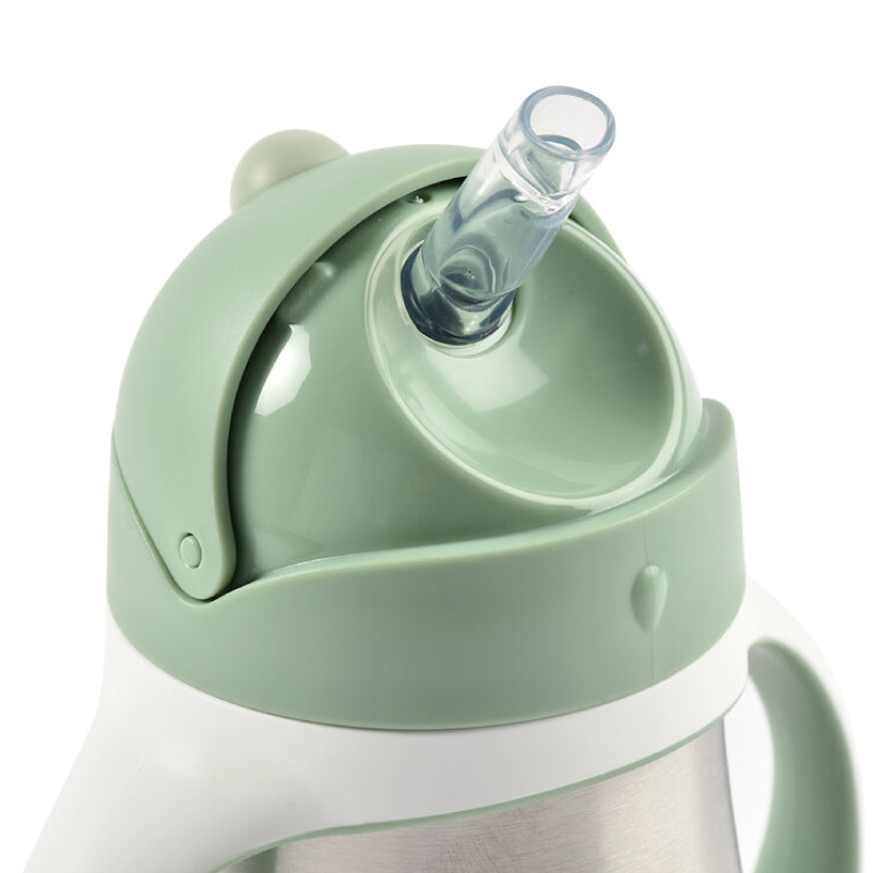 Cana cu pai din inox Beaba 250 ml Sage Green [3]
